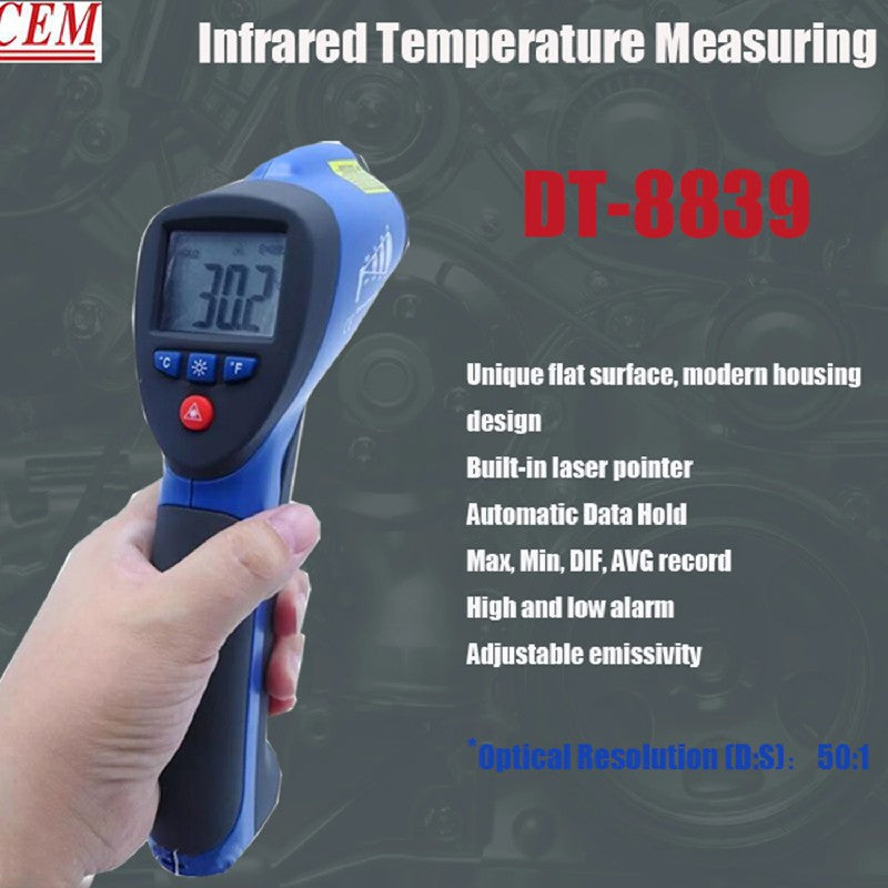 CEM DT-8829 DT-8838 DT-8839 Infrared Thermometer Handheld Non-Contact High Temperature Industrial Electronic Laser Induction CEM DT-8829 DT-8838 DT-8839 Infrared Thermometer Handheld Non-Contact High Temperature Industrial Electronic Laser Induction